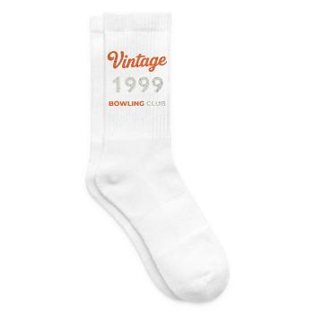 Vintage 1999 – Bowling Club Retro Geburtsjahr - Tennissocken - Weiß - Rechts