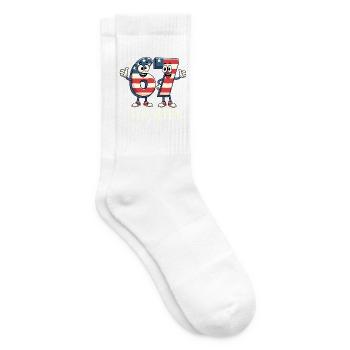 US Flag 67 Memes Six Seven - Tennissocken - Weiß - Rechts