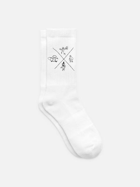 Kritzel-Core - Tennissocken - Weiß
