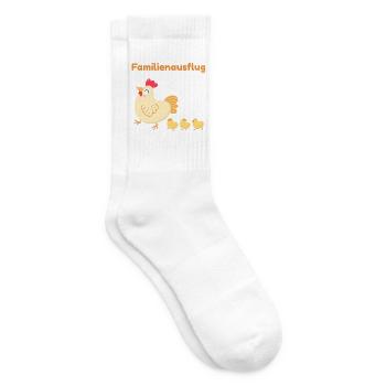 Sortie en famille – Famille de poulets mignons - Chaussettes de tennis - blanc - Droite