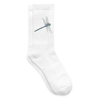Illustration de libellule sarcelle - Chaussettes de tennis - blanc - Droite