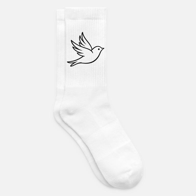 Friedenstaube Silhouette - Tennissocken - Weiß