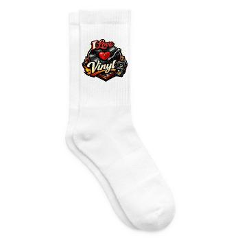 Ich liebe Vinyl - Tennissocken - Weiß - Rechts