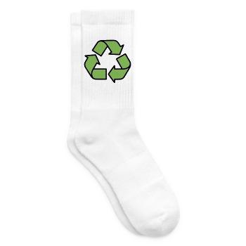 Recycling Sign Outline - Tennis socks - white - Right
