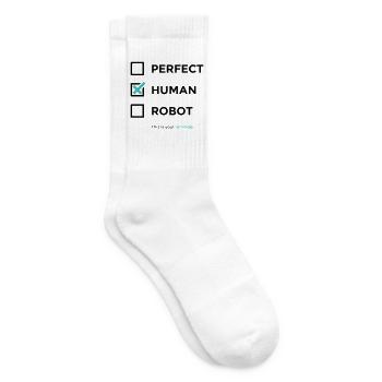 Perfekt, Mensch, Roboter – Erinnerung / angekreuzt - Tennissocken - Weiß - Rechts