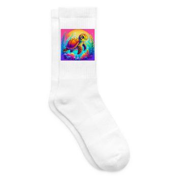 turtle - Tennis socks - white - Right