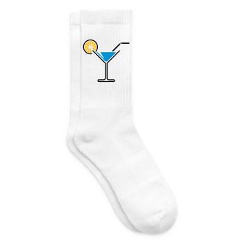 Cocktail / Cocktailglas / Martini + (Hellblau) - Tennissocken - Weiß - Rechts