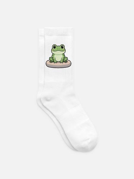 Niedlicher lustiger Frosch Geschenk - Tennissocken - Weiß