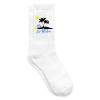 Aloha Hibiskus Neon Script - Tennissocken - Weiß - Rechts
