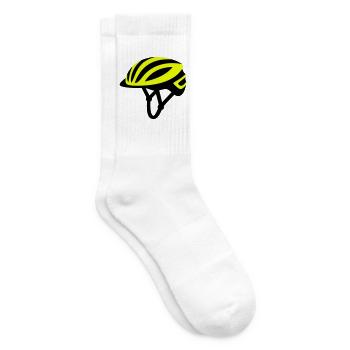 Graphique jaune du casque de vélo - Chaussettes de tennis - blanc - Droite