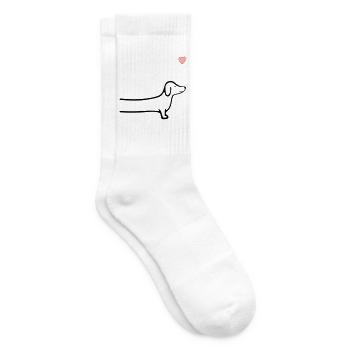 Dackel Herz Hunde - Tennissocken - Weiß - Rechts