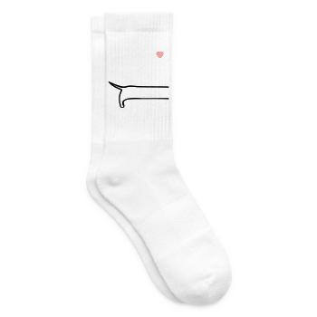 Dos de chien minimaliste - Chaussettes de tennis - blanc - Droite
