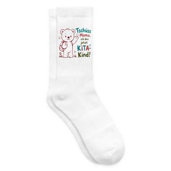Kita Abschied Bär Motiv - Tennissocken - Weiß - Rechts