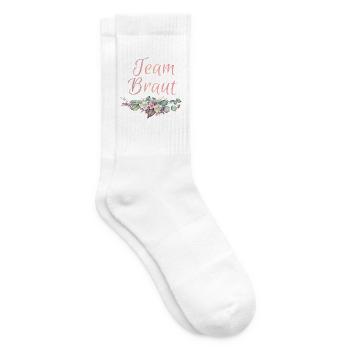 Team Braut Ringe Blumen JGA Junggesellenabschied - Tennissocken - Weiß - Rechts