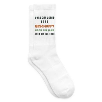 Vorschulkind fast geschafft noch ein Jahr 2026 - Tennissocken - Weiß - Rechts