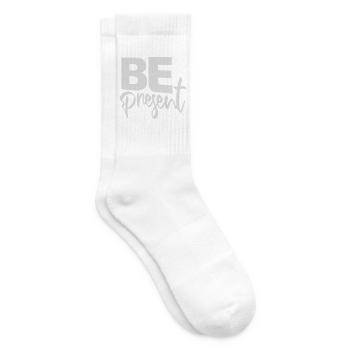 Be present at the moment here and now Quote Text - Tennis socks - white - Right