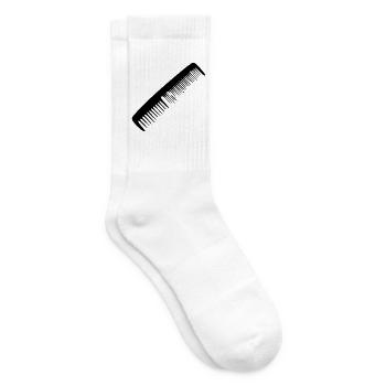 Friseur Kamm Friseursalon Geschenk  - Tennissocken - Weiß - Rechts