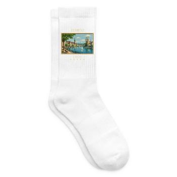 Schweiz Zürich Vintage Reisemarke - Tennissocken - Weiß - Rechts