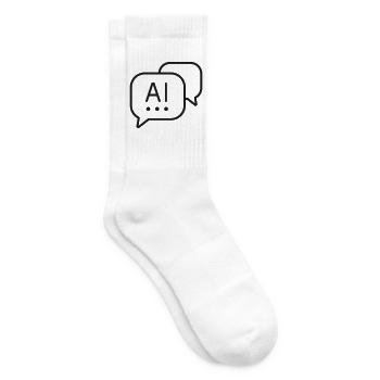 KI-Gesprächszeilen-Symbol - Tennissocken - Weiß - Rechts