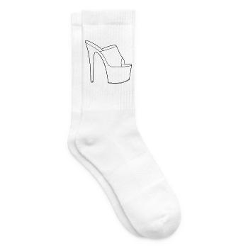 Platform-Hochhacke Linienkunst - Tennissocken - Weiß - Rechts