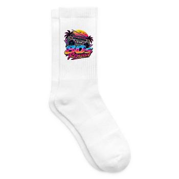 80s Rewind Neon Boombox - Tennissocken - Weiß - Rechts
