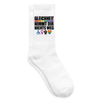 Gleichheit nimmt dir nichts weg – Vielfalt - Tennissocken - Weiß - Rechts