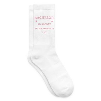 Bachelorprüfung 2026 Studentin Studium Abschluss - Tennissocken - Weiß - Rechts