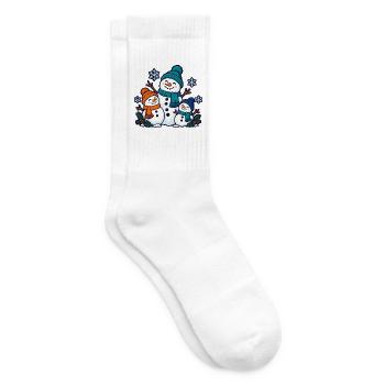 Schneemannteam – Wir bauen Winterfreude - Tennissocken - Weiß - Rechts