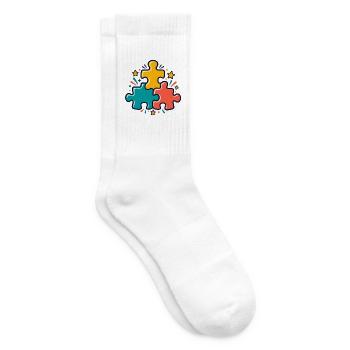 Puzzlerunde – Teil für Teil gemeinsam - Tennissocken - Weiß - Rechts