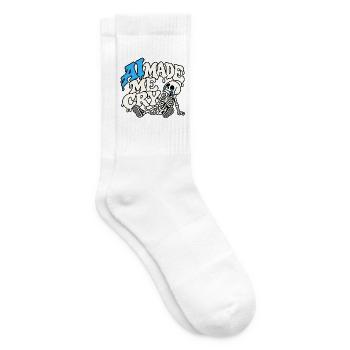 KI hat mich zum Weinen gebracht, Skelett. - Tennissocken - Weiß - Rechts