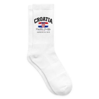 Croatia - Kroatien - Wappen - Mittelmeer - Adria - Tennissocken - Weiß - Rechts