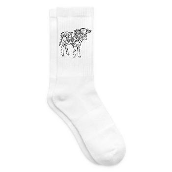Kuh Kalb Geschenk Bauern Landwirte  - Tennissocken - Weiß - Rechts