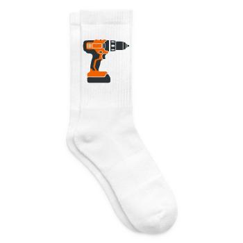 Akkuschrauber Werkzeug Grafik - Tennissocken - Weiß - Rechts