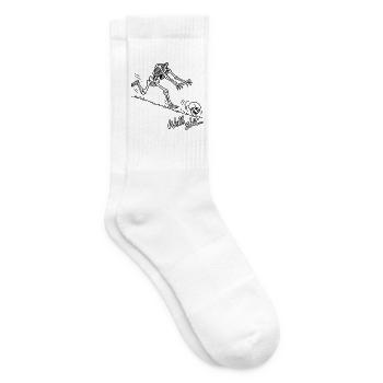 Na tja, Kopfloses Skelettrollendes Schädel-Meme - Tennissocken - Weiß - Rechts
