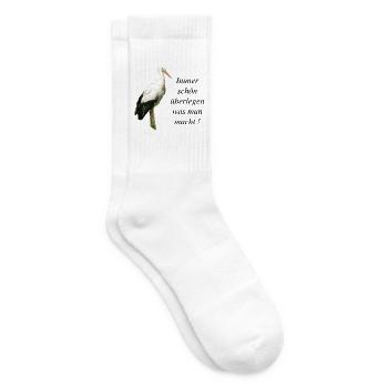 Storch Immer schön überlegen was man macht! - Tennissocken - Weiß - Rechts