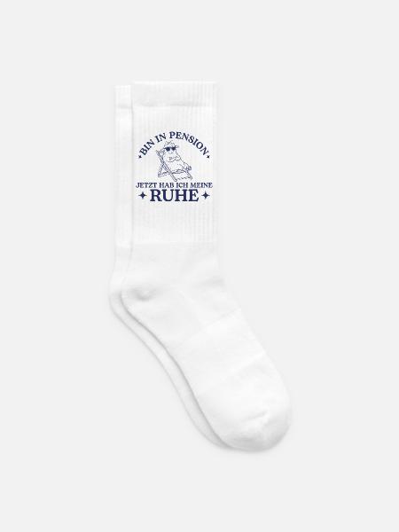 Pension hab ich meine Ruhe Pensionärin Schaf - Tennissocken - Weiß