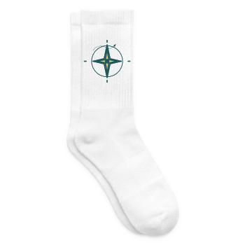 Nordstern Kompass Grafik - Tennissocken - Weiß - Rechts