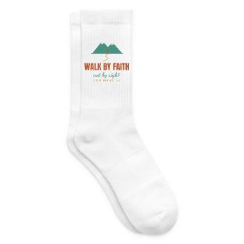 Walk By Faith Not By Sight – 2 Corinthians 5:7 - Tennissocken - Weiß - Rechts