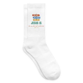 Jesus Is The Way The Truth And The Life - Tennissocken - Weiß - Rechts