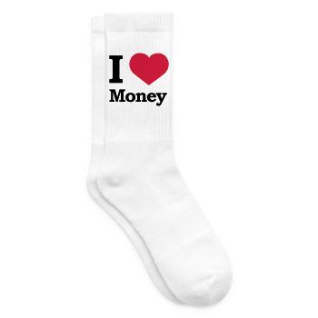 I love Money | Herz | Heart - Tennis socks - white - Right