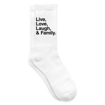 live love laugh and family - Tennissocken - Weiß - Rechts