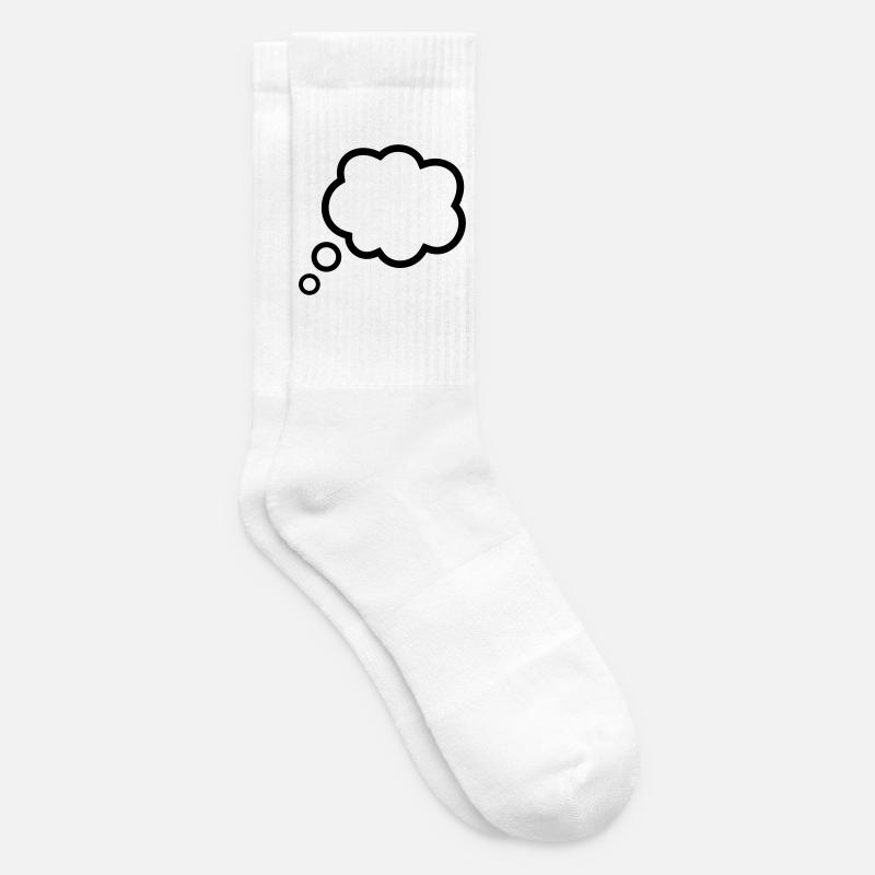Thinking Bubble Comic Pensée Bulle Bulle Pensées - Chaussettes de tennis - blanc