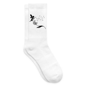 Butterfly design pustflowers meadow heart fairies - Tennis socks - white - Right