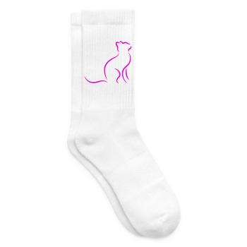 Katze - Tennissocken - Weiß - Rechts