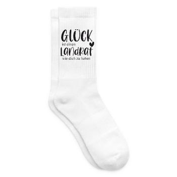 Landrat Ehrenamt Politiker Politik Geschenk - Tennissocken - Weiß - Rechts