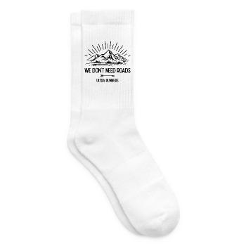 Wir brauchen keine Straßen. Ultra-Läufer - Tennissocken - Weiß - Rechts