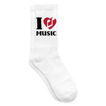 J’adore la musique - Chaussettes de tennis - blanc - Droite