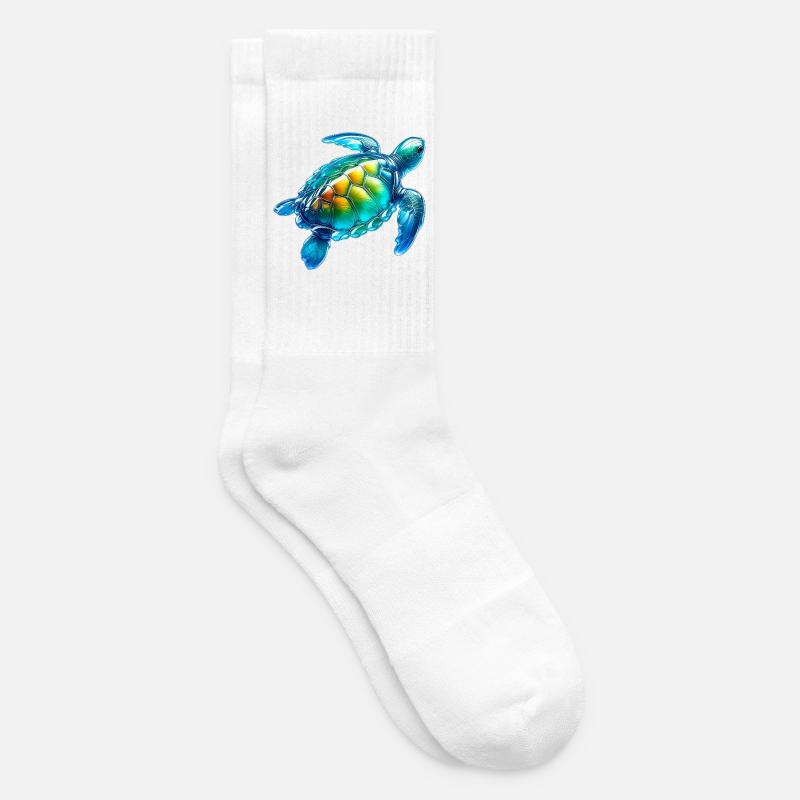 Schildkröte - Tennissocken - Weiß