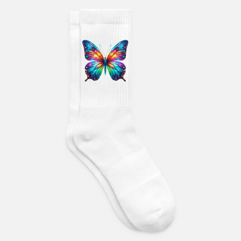 Schmetterling - Tennissocken - Weiß