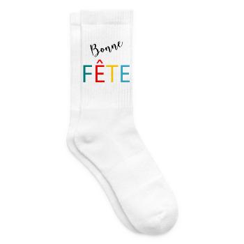 FATHER'S DAY. HAPPY FATHER'S DAY. DAD. HAPPY BIRTHDAY. - Tennis socks - white - Right